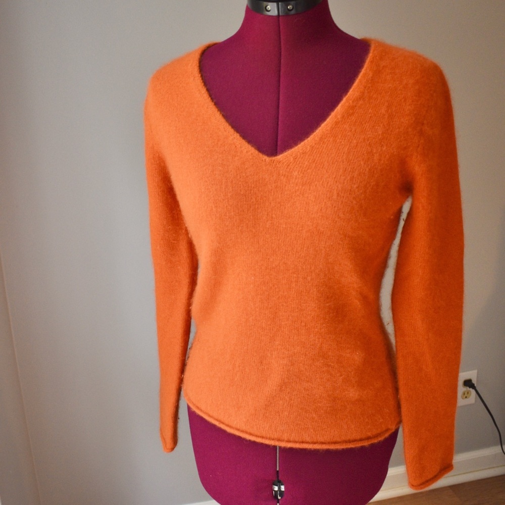 Sarah Spencer Angora LongSleeve Sweater Orange Sml